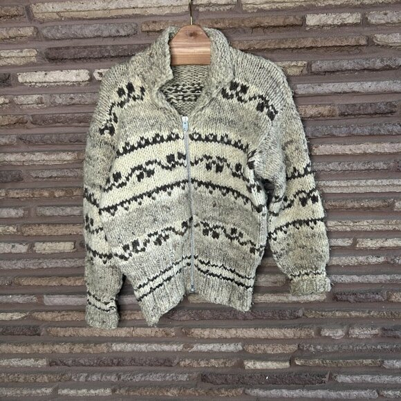 Vintage Authentic Cowichan Unisex Full Zip Cardigan Sweater - Picture 5 of 6